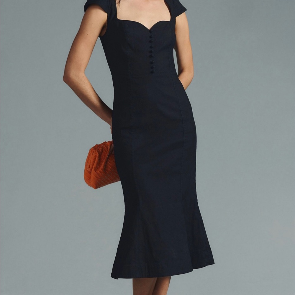 Anthropologie Cap Sleeve Midi Dress